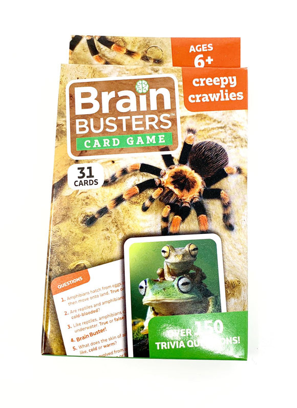 Brain Busters Card Game with Over 150 Trivia Questions Educational Flash Cards (Creepy Crawlies)