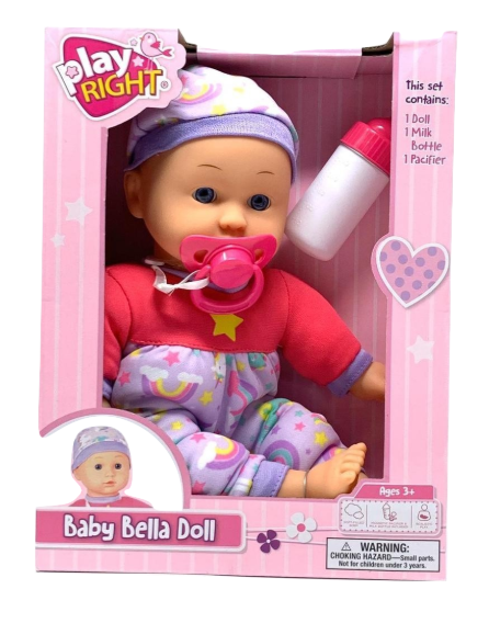 Baby Bella Play Right Doll in Box / Violet Pants 12 Inch