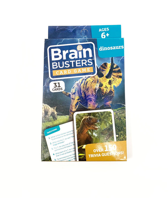Brain Busters Card Game with Over 150 Trivia Questions Educational Flash Cards (Dinosaurs)