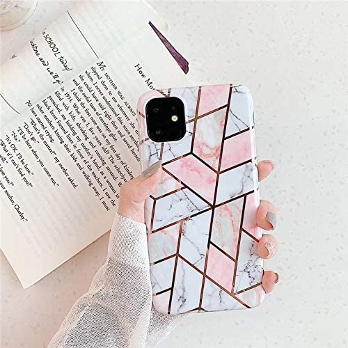 Protective Case Compatible with iPhone 11 Pro 5.8 Inch, Slim Soft TPU Silicone Shockproof Case, Perfect Design (Pink White Marble)