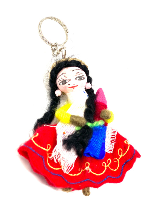 Cholita Doll Key Chain (Red)