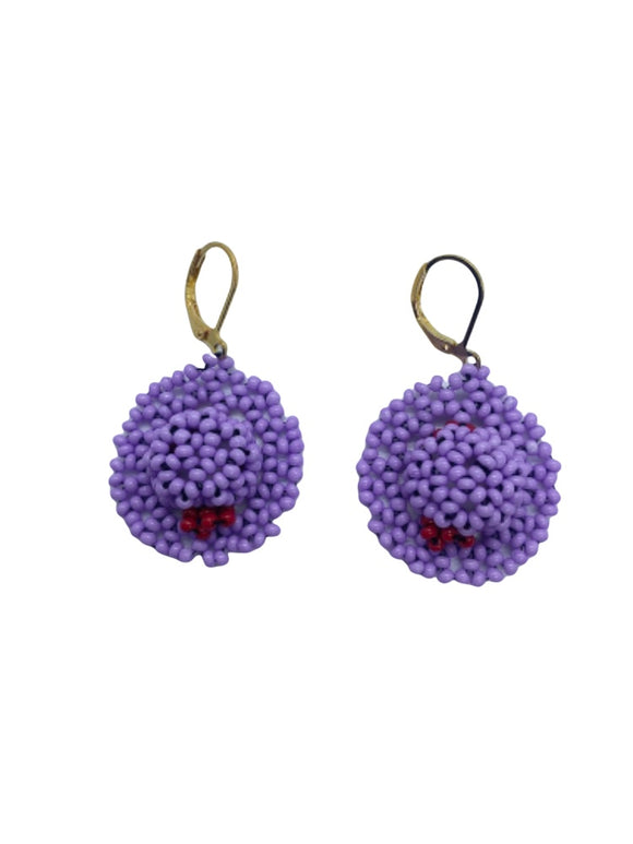 Hat Drop Earrings (Purple)