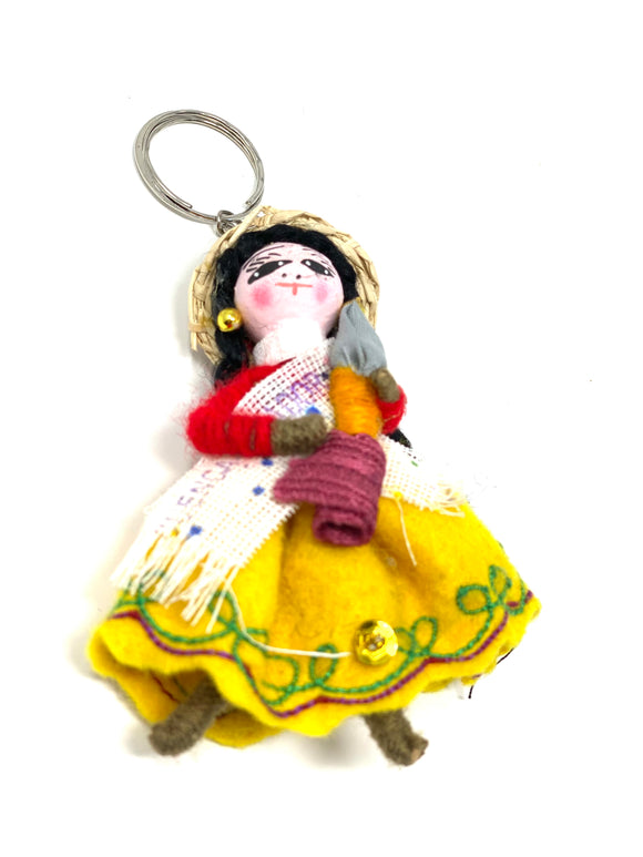 Cholita Doll Key Chain (Yellow)