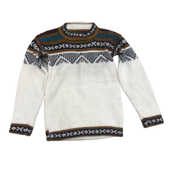 Andean Sweater White 4-6 years