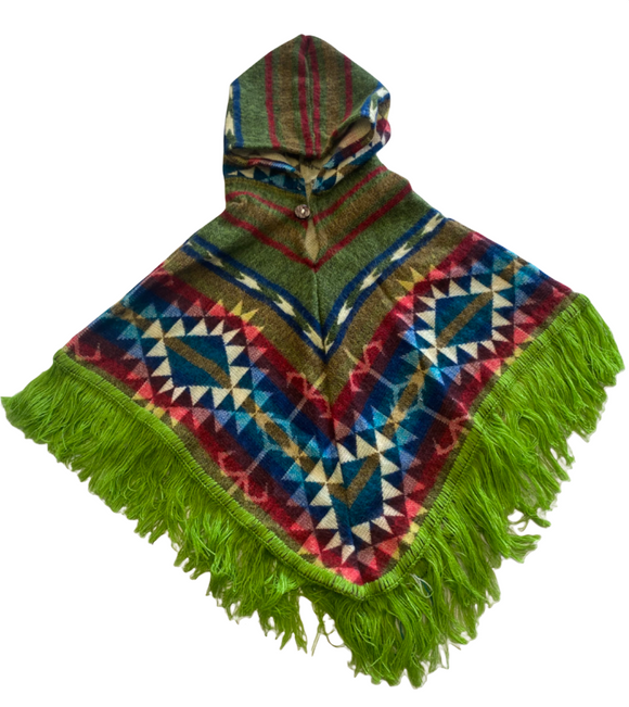 Andean Poncho Green 4-6 years